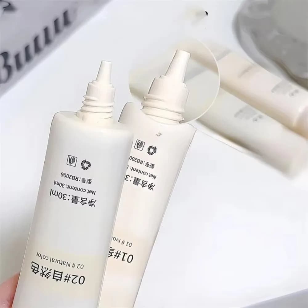 Ivory White Moisturizing Liquid Foundatio Waterproof Lightweight NonSticky Makeup BB Cream Natural Color Long-lasting