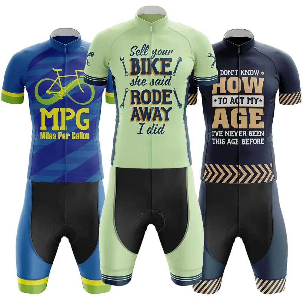 Maglia da ciclismo senza maniche da uomo Act My Age Maglia da bici da strada in My Head Set di pantaloncini Ropa Ciclismo ad asciugatura rapida - Abbigliamento da bicicletta