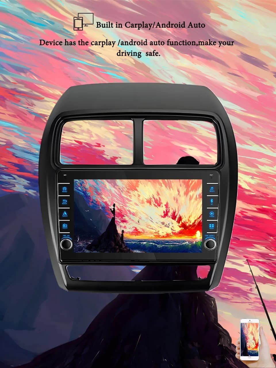 8G + 128G Android 14 Per Mitsubishi ASX 2016 - 2022 Autoradio Audio Multimediale Stereo PC Tablet Monitor GPS 2 Din DVD Carplay Auto