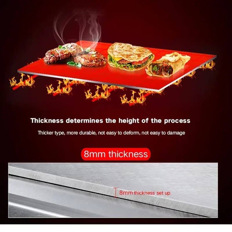 PBOBP Commercial Electric Plate 3000 W Stainless Steel Electric Grill Teppanyaki Electric Plate