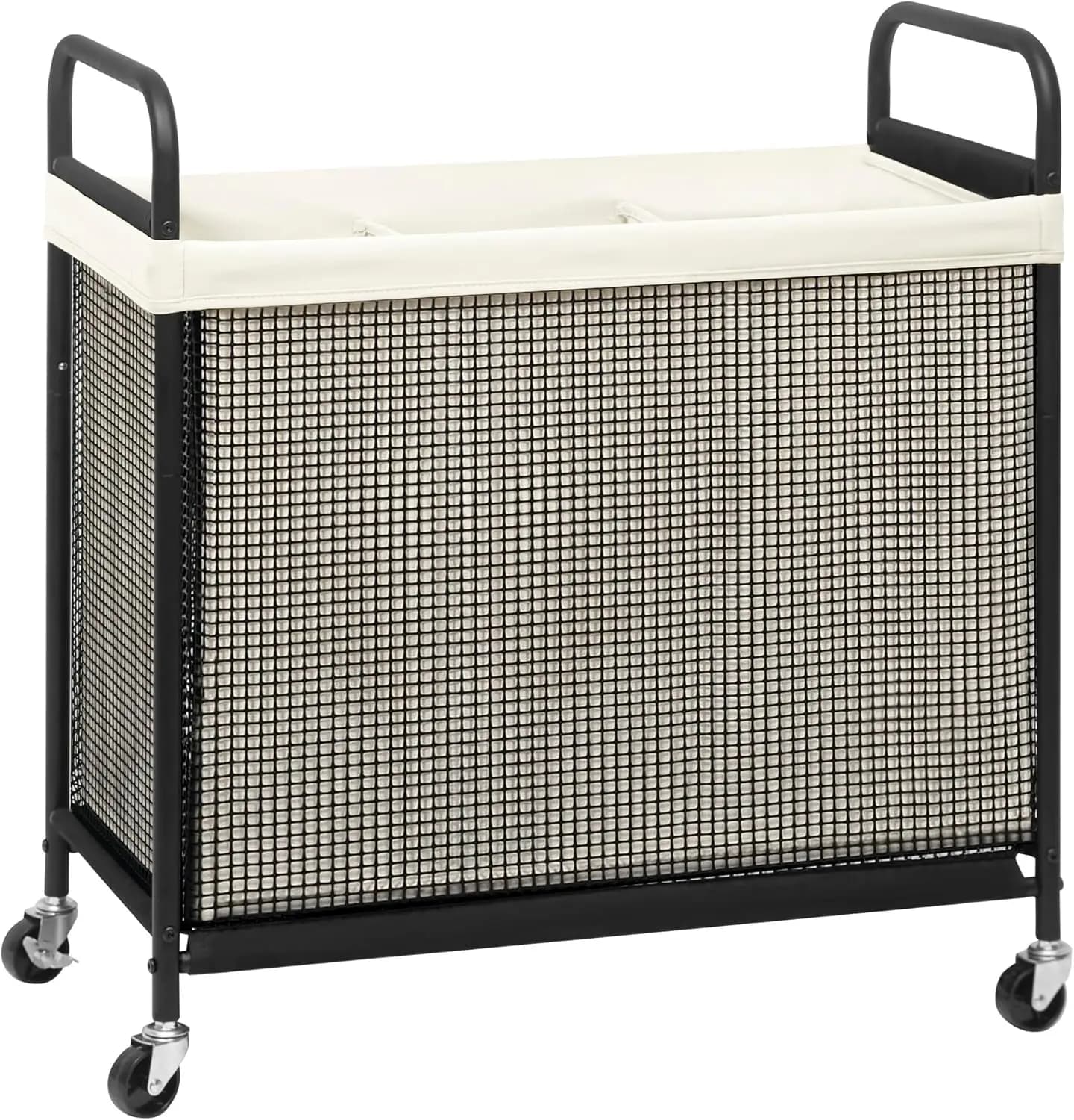 3 compartments with removable wheels and bags, 120L Beige Organizer for Bathroom and Bedroom