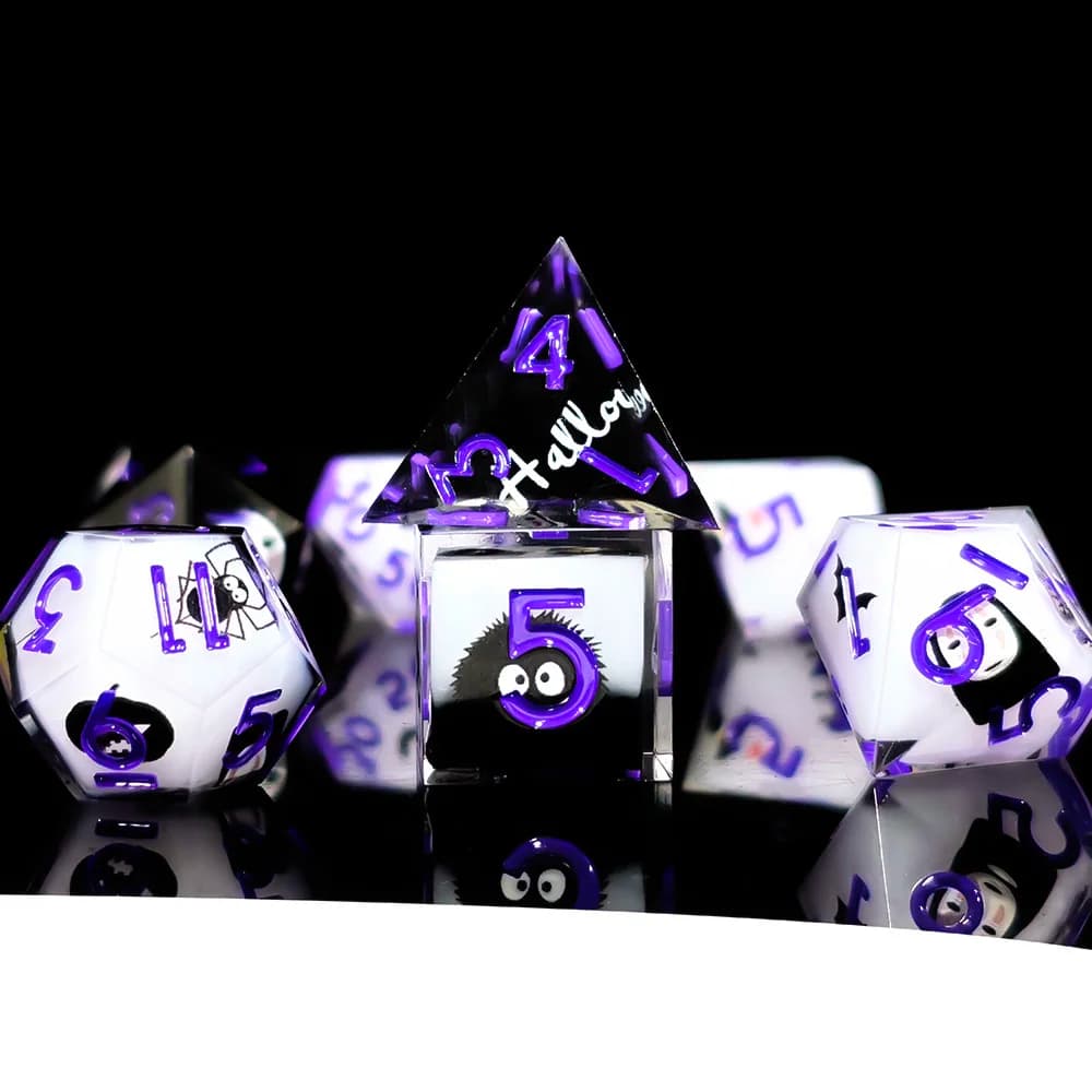 7 pezzi set di dadi DnD dadi con bordi affilati in resina poliedrica colorata per giochi DND Dungeon Dragons tavolo da tavolo giochi di ruolo