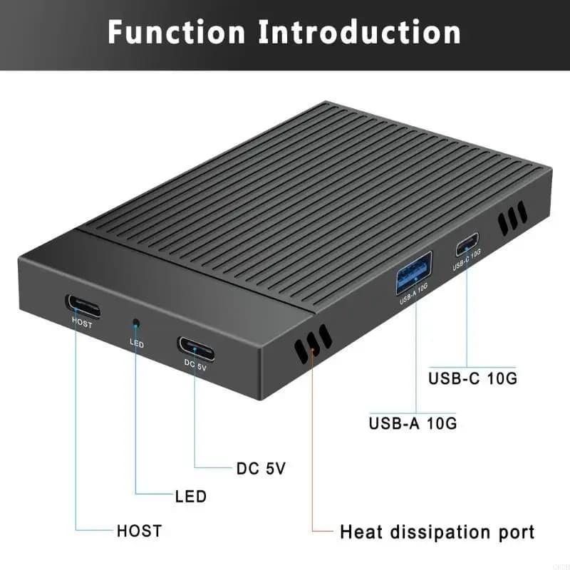 G6DD Double Bay M.2 NVMe SSD Enclosure Offline Clone 10Gbps USB C 3.2 Gen2 Esterno