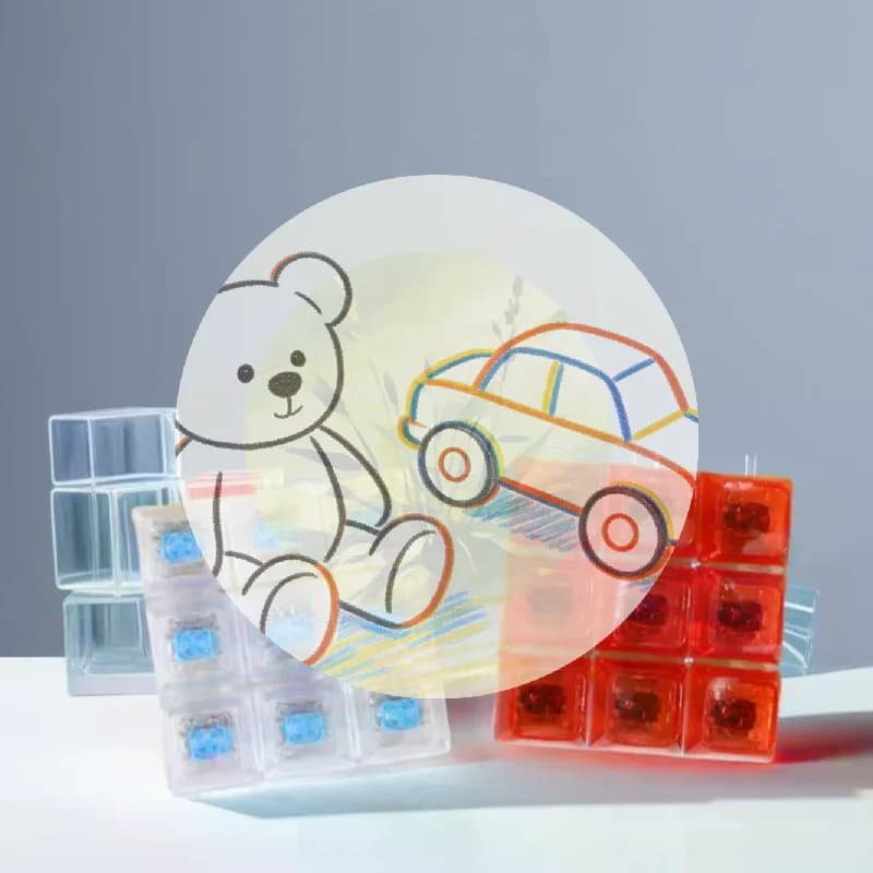 1 Piece Tastiera 9 Tasti con Copritasti Antistress, Giocattolo per Alleviare lo Stress, Keychain con Tasto Meccanico, Toys Antistress ♥