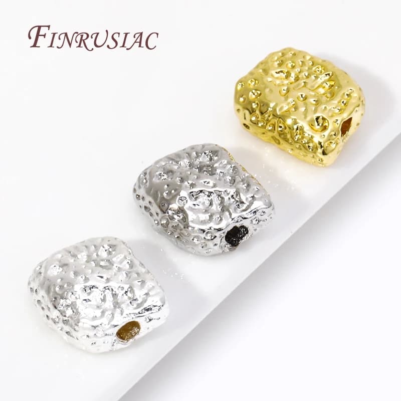 18K Gold Plated Irregular Spacer Beads Bracelet Beads DIY Beading Jewelry Supplies,Beads Separator Wholesale