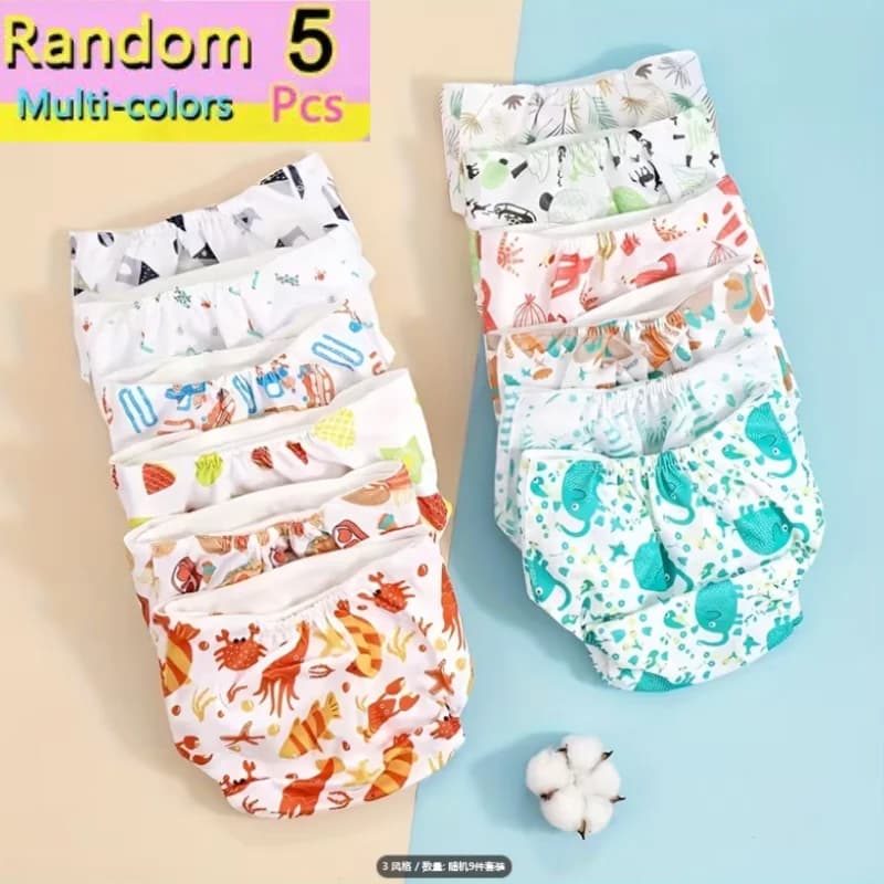 5pc/Lot Underwear Nappy Changing Reusable Baby Diapers Infants Nappies Cloth Diapers Training Pants