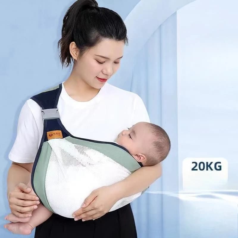 Marsupio per Neonati con Stile di Portata Frontale a Tracolla e Seduta Ergonomica, Portatile e Leggero, Fascia Monospalla per Uso Esterno