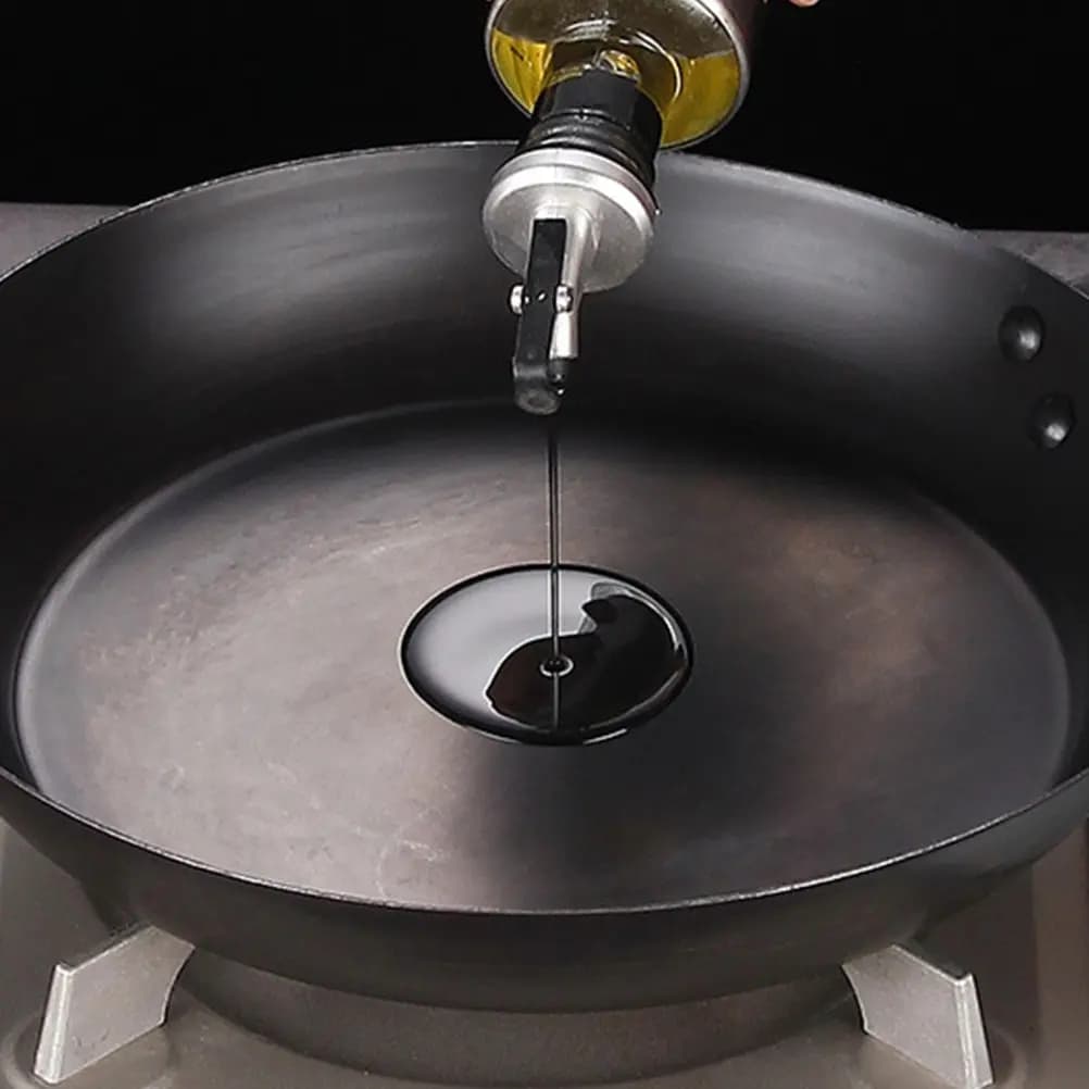 26Cm Nonstick Flat Bottom Frying Pan Wok Kitchen Cooking Pan Non Stick Skillet Chinese Style Iron Wok for Gas Stove and Grill