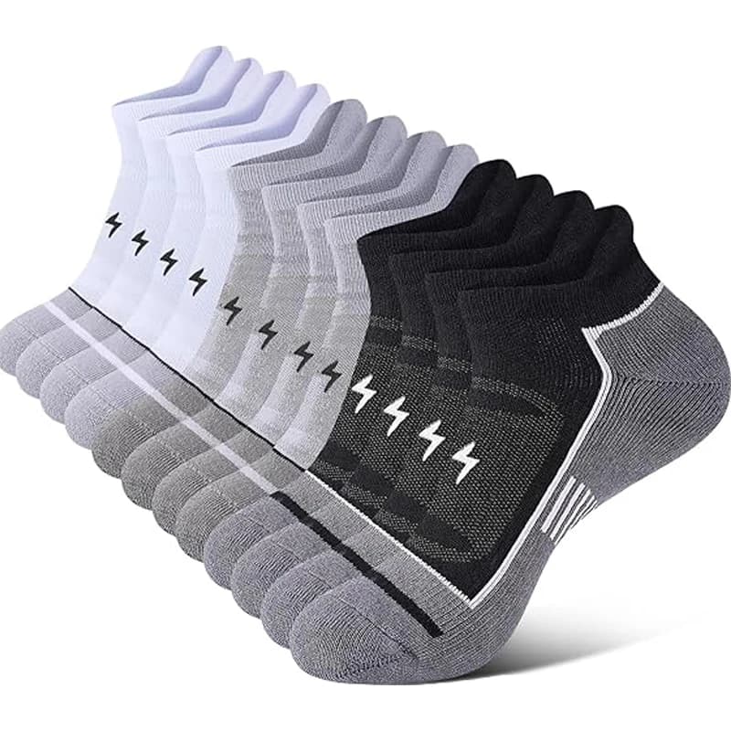 Pack of 6 sports socks for men, thick, padded, breathable and anti-humidity, for running and hiking