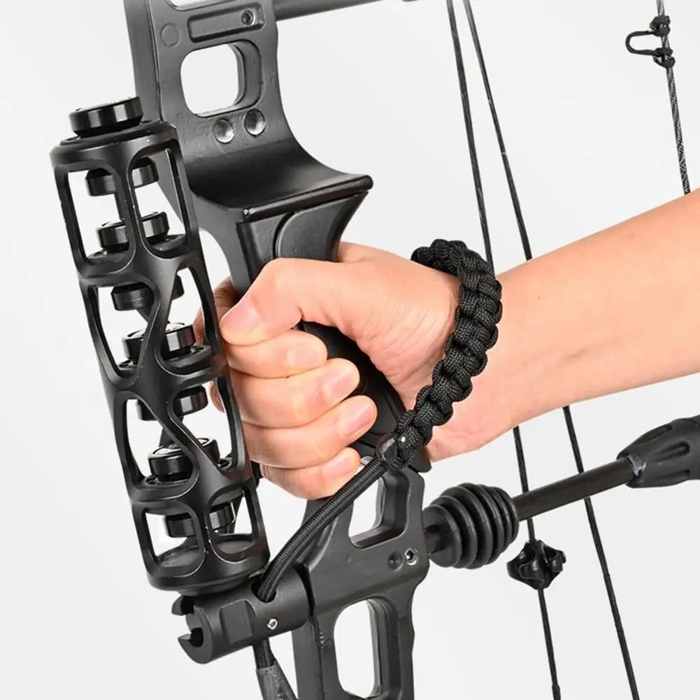 Tiro con l'arco Arco da polso Sling a sgancio rapido Nylon intrecciato cinturino da polso corda bersaglio caccia tiro composto arco ricurvo corda da polso