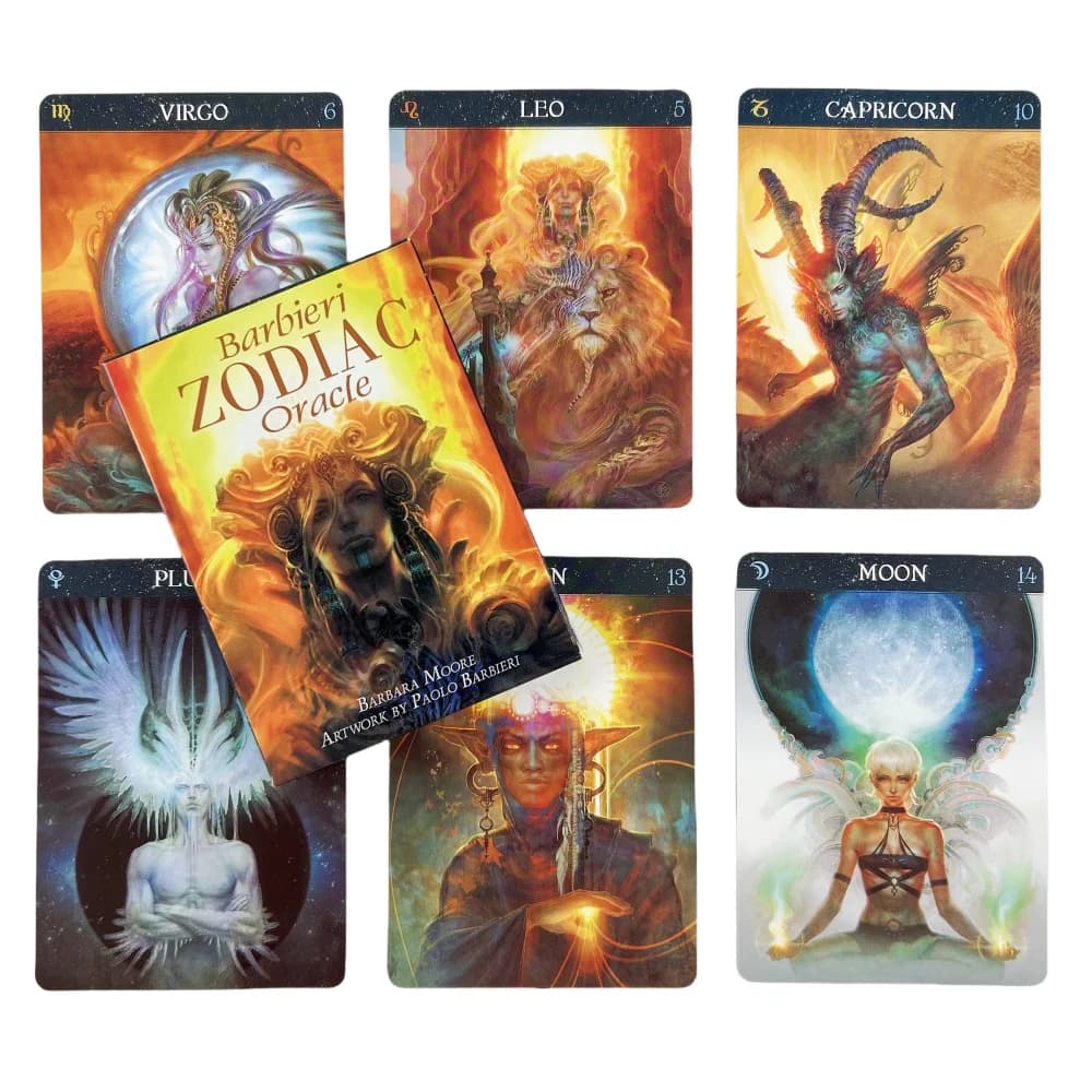 Carte Oracolo dello Zodiaco Barbieri: un mazzo di 26 carte per la divinazione del destino in inglese, giochi da tavolo, carte da gioco