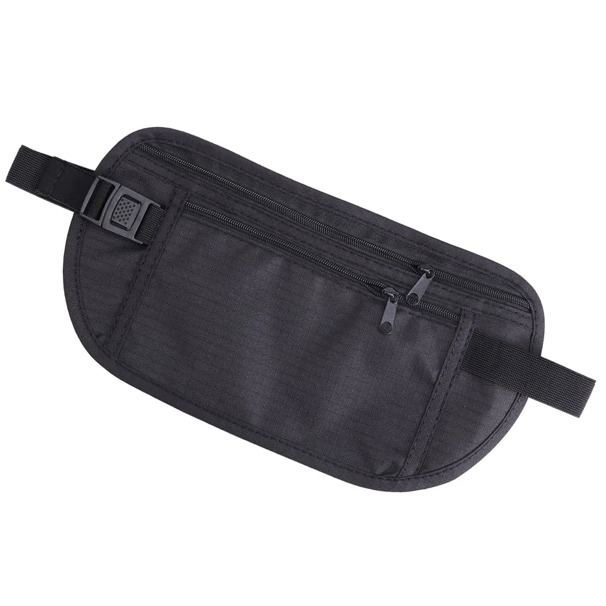 Portafoglio da viaggio ultra sottile Cintura per soldi regolabile Tasca per cellulare Corsa Sport Custodia da palestra Vacanza Camminata Nero Tenere contanti