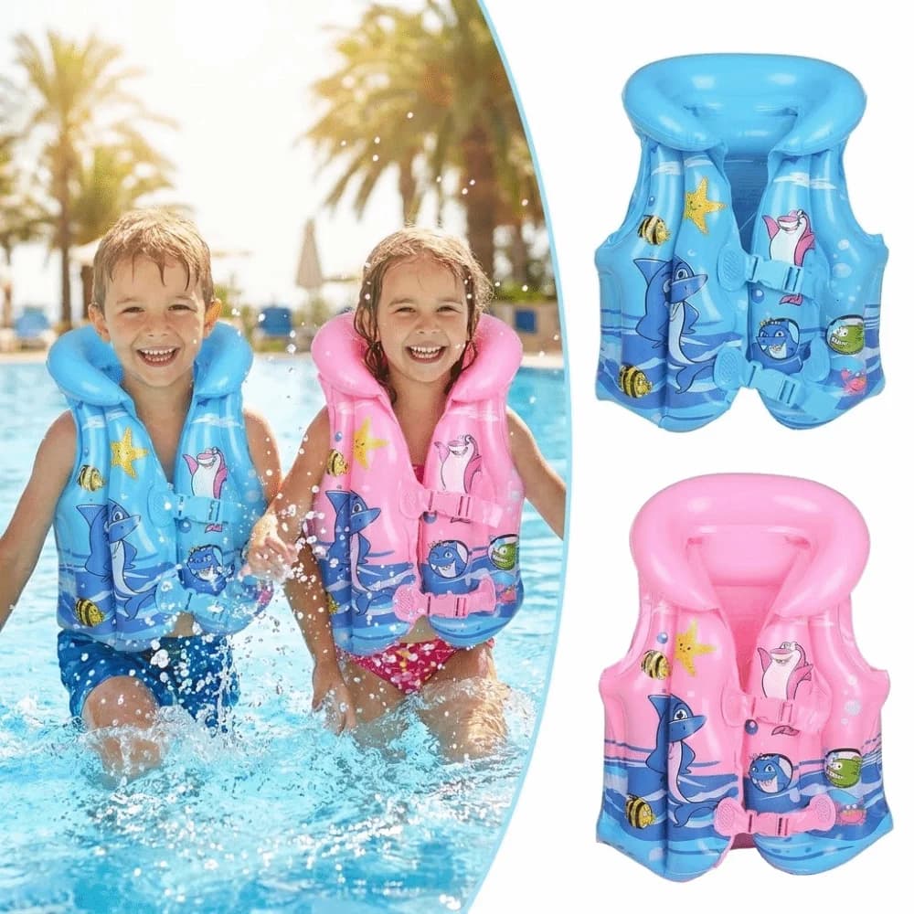 Safety PVC Children Safety Vest Independent Airbags Adjustable Float Vest Swim Aid Reusable Kid Life Jackets Water Activities
