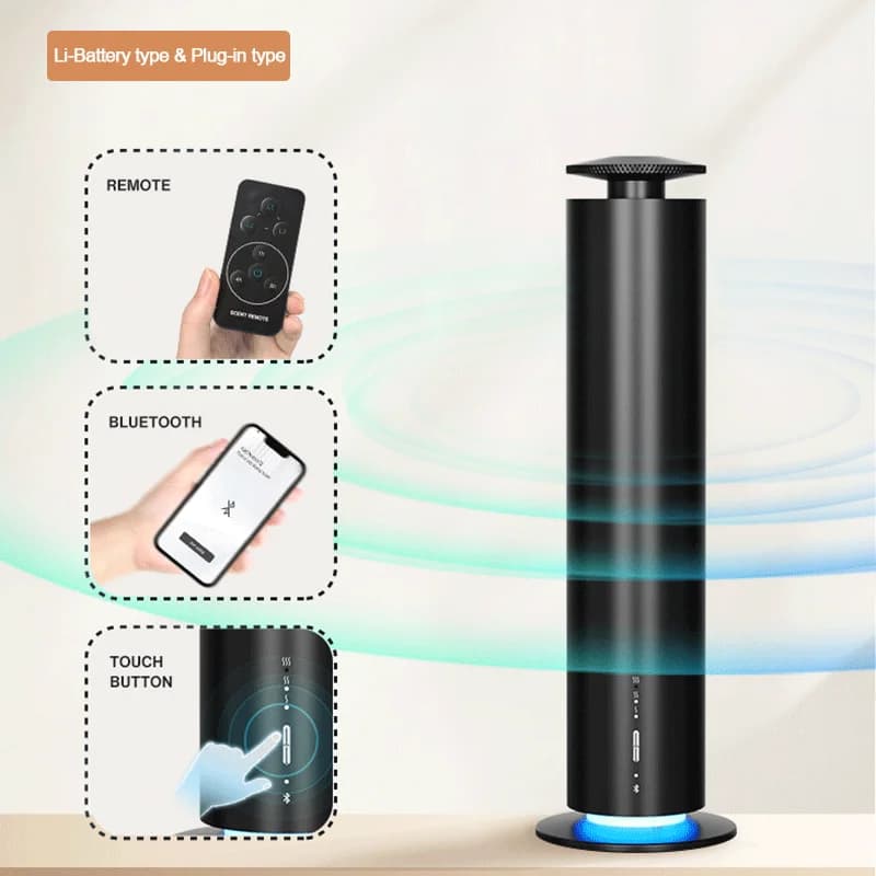 Diffusore di Oli Essenziali Intelligente JQNING, Macchina per Aromaterapia da Ufficio, Diffusore Elettrico per Aromaterapia Domestica a Batteria