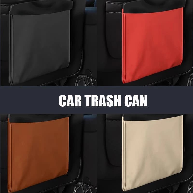 Sacco della spazzatura per auto Bidone della spazzatura per sospensione del veicolo in pelle Pu Accessori per auto Tasca portaoggetti per sedile posteriore Stoccaggio per auto multifunzionale