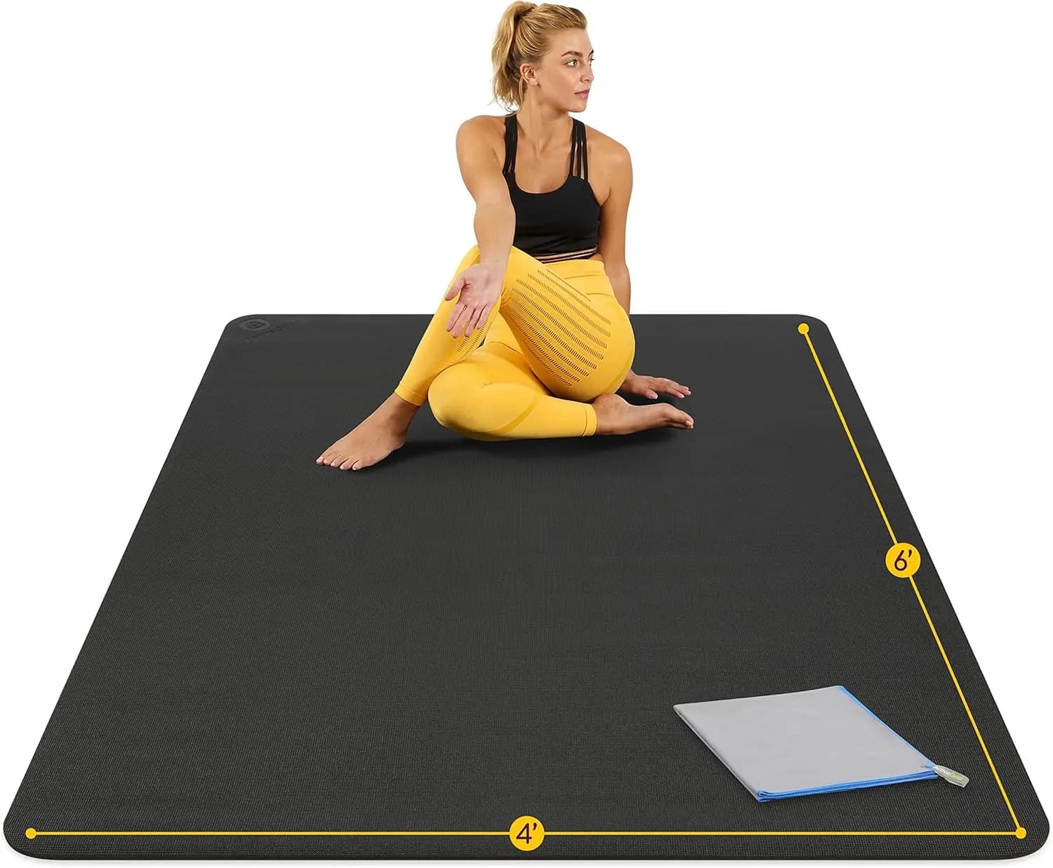 Tappetino Yoga Extra Spesso 6'x4', Antiscivolo e Resistente per Fitness Domestico, Pilates ed Esercizi a Piedi Nudi