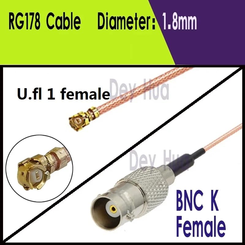 1PCS BNC K Femmina a MHF4 u.fl 1 femmina BNC Femmina RF coassiale RG178 1.13 0.81 cavo WIFI WLAN antenna di estensione RF ponticello