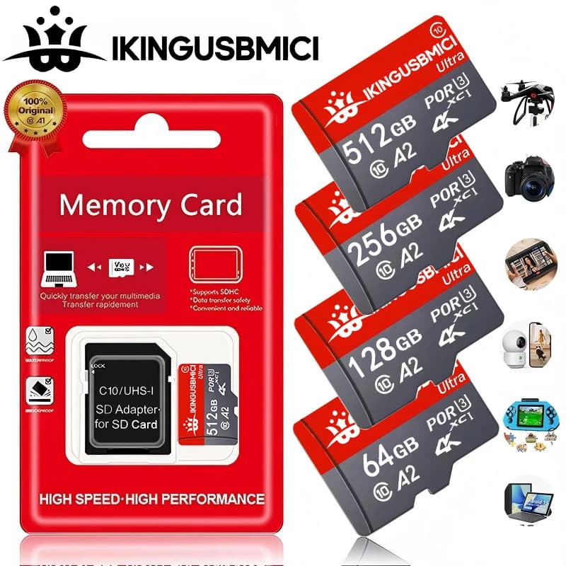 Memory Tf Card Smartphone Uhs-i High Speed 32-64-128-256-512gb Mini Tf Fast Reliable High Quality Class 10 Durable U3 Premium