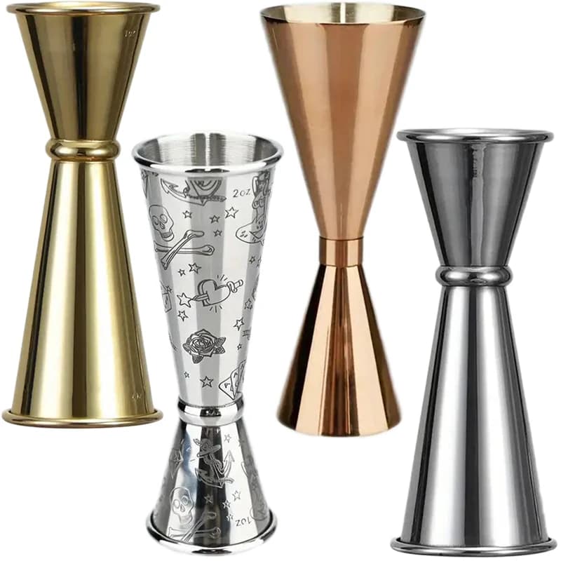 Jigger per Cocktail in Stile Giapponese, Bicchiere Dosatore Creativo Inciso, Jigger per Cocktail in Acciaio Inossidabile, Strumenti da Barman, Accessori da Bar