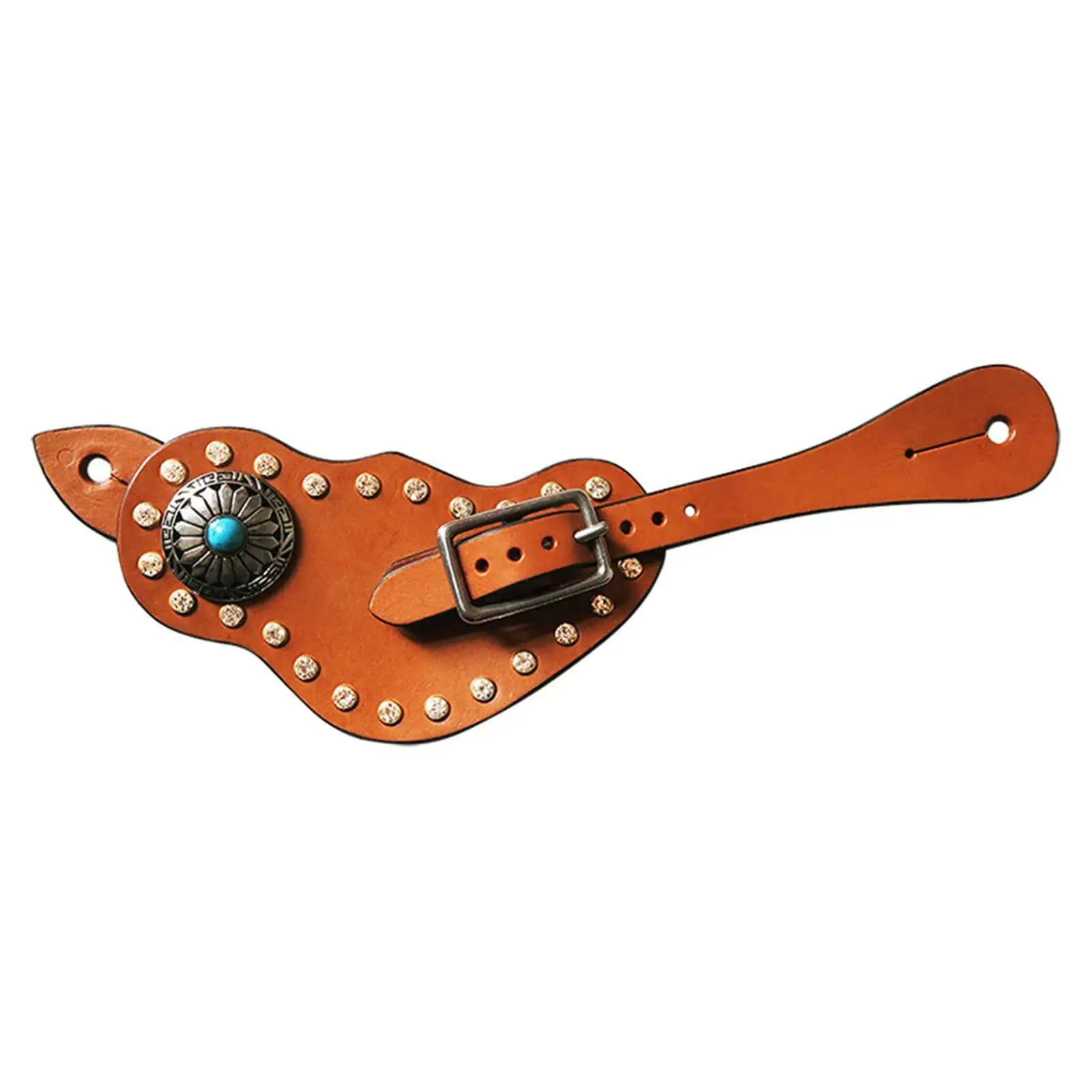 Handmade Western Equestrian Spur Strap Durable PU Leather Sports Accessory for Horses Saddle Belt Training Gear