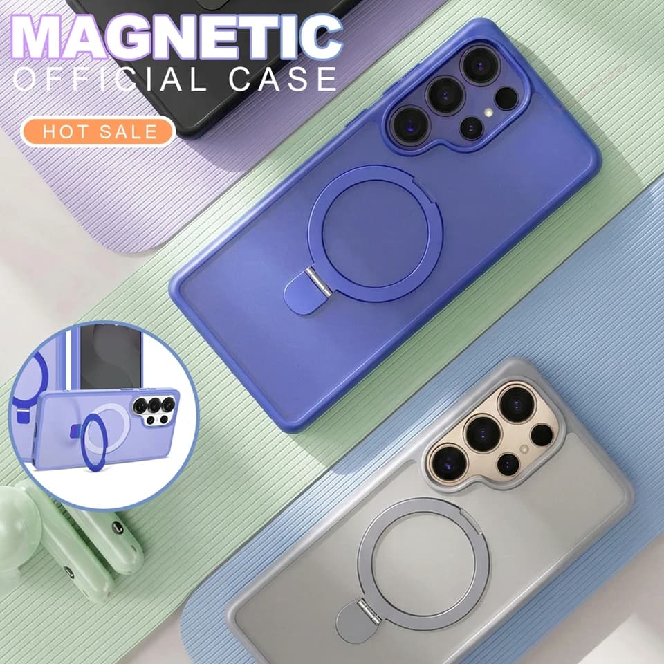 Nuova Custodia Magnetica per Samsung Galaxy S26 S23 S22 S24 S25 FE Ultra Edge con Supporto in Metallo Magsafe e Protezione per Ricarica Wireless