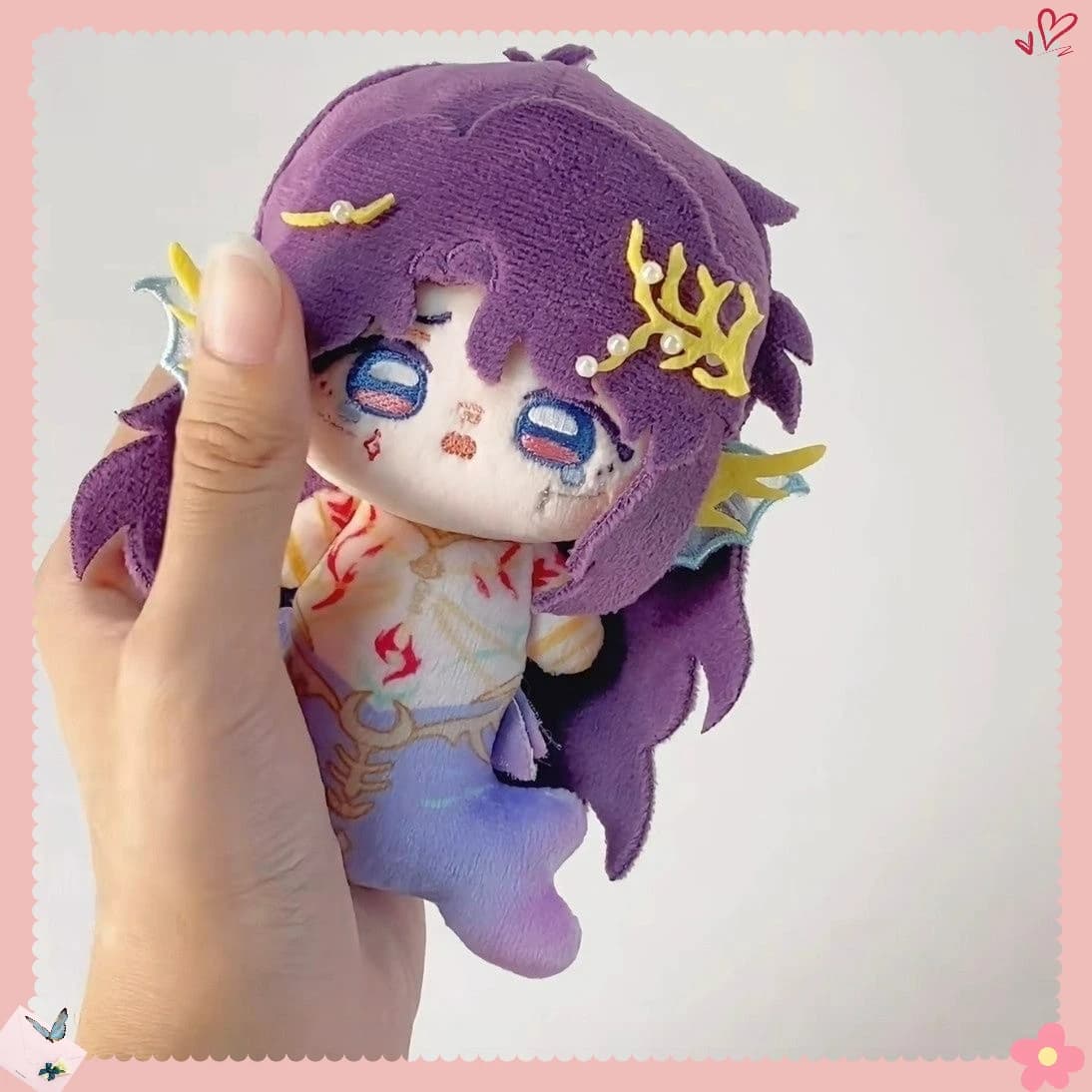 Amore e spazio profondo Rafayel Q Versione Mare Dio Sirena Adorabile e carino Maumet Puppet 10CM Ciondolo Zaino Portachiavi Peluche Mascotte