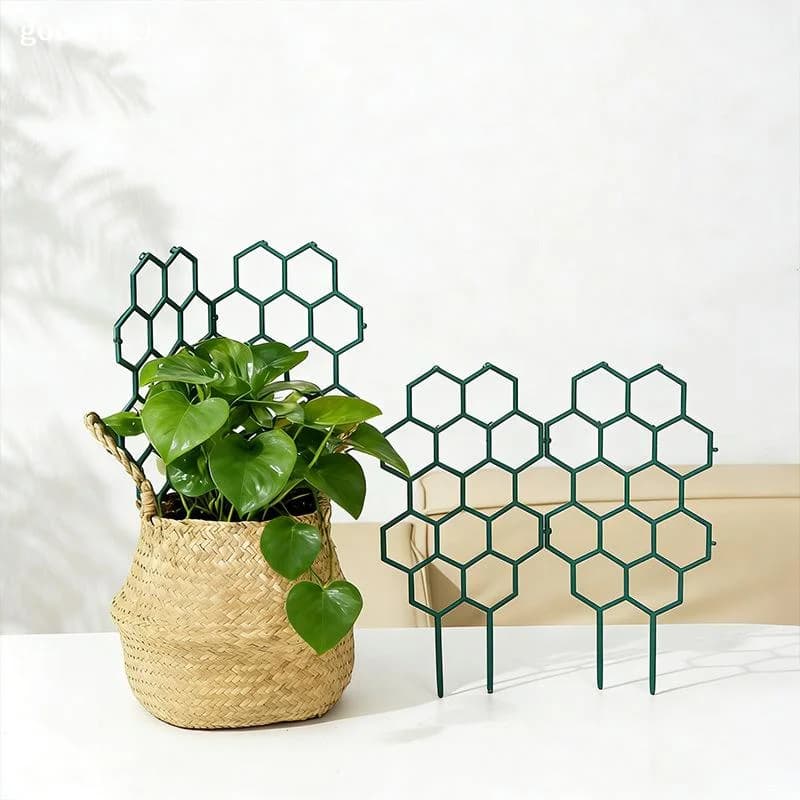 1/5 Pezzi Supporto per Piante Rampicanti da Interno/Esterno, Design a Nido d'Ape, in Plastica Antiruggine, per Viti e Fiori in Vaso