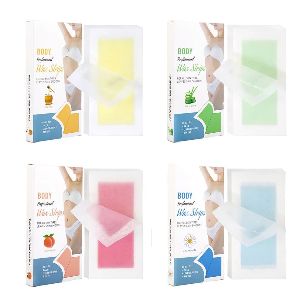 20 pz depilazione striscia di cera carta viso gamba corpo viso labbra ceretta salvietta adesivo