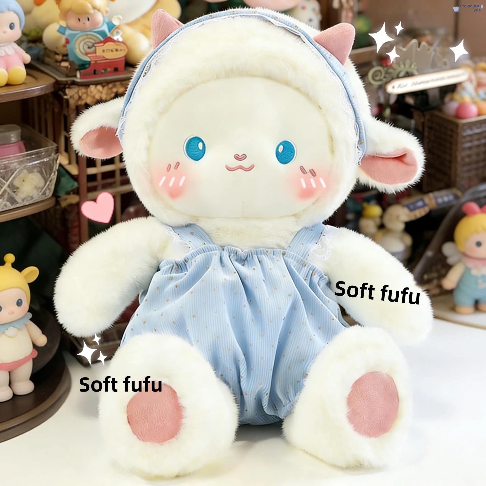 Peluche Blu Fufu: Bambola Morbida da Collezione, Stile Bimba, Regalo di Compleanno, Versione Q: Scala