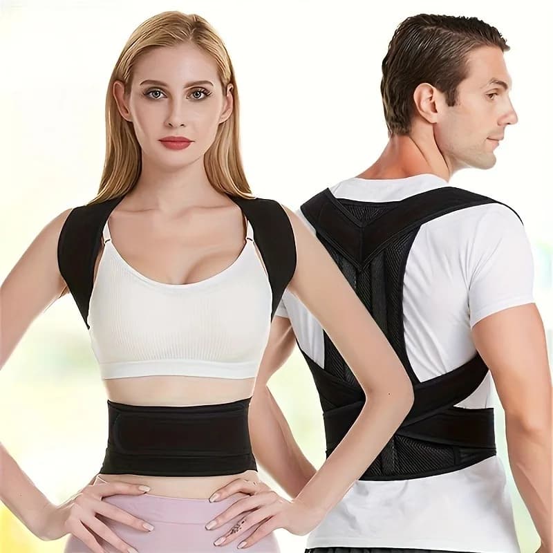 Supporto per la postura della schiena e della clavicola, per corraddrizzare la postura e corraddrizzare la curvatura della schiena, regolabile, unisex