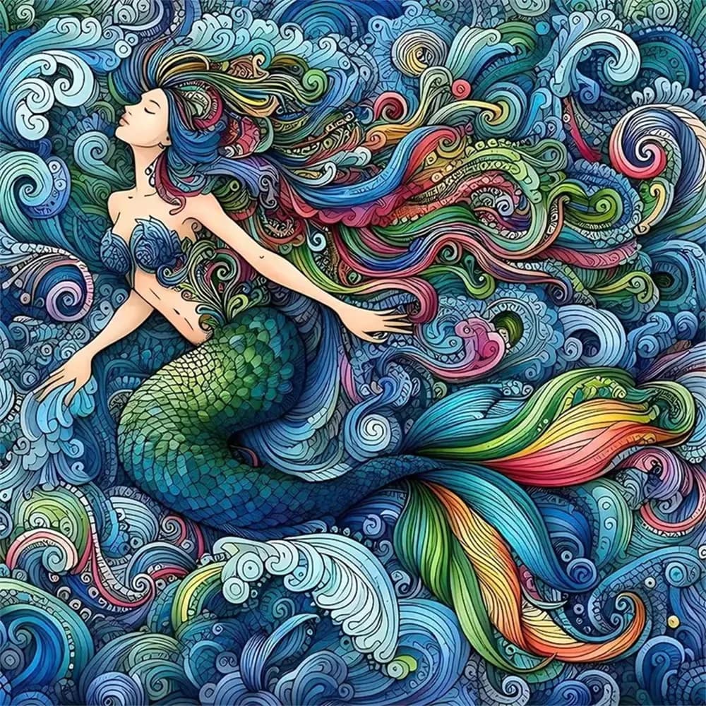 Mermaid Woman Diamond Painting Kits Full Square&Round Mosaic Handmade Art Home Decoration 5D DIY New Arrivals