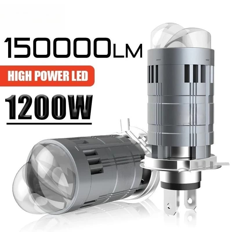 Bi Mini LED Lente per proiettore Lampadina per auto EMC Auto Faro Turbo Lampade Canbus Plug and Play Doppia moto Fascio alto e basso H4 12V 24V