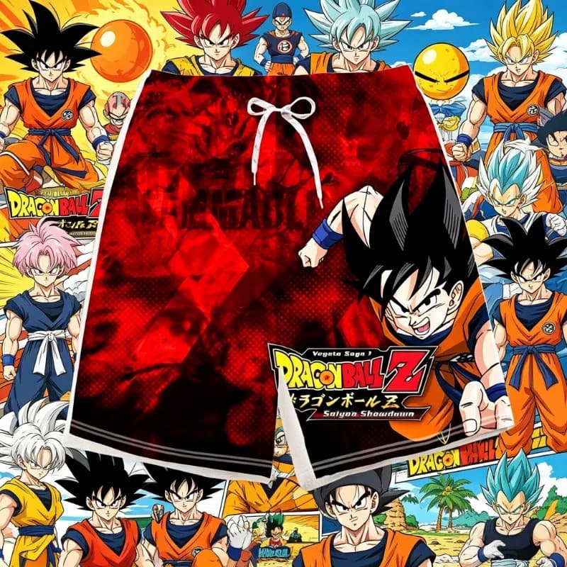 Pantaloncini per Bambini con Stampa Dragon Ball Trendy 2026, Pantaloncini da Spiaggia per Ragazzi, Costume da Bagno Estivo ad Asciugatura Rapida con Cartoni Animati