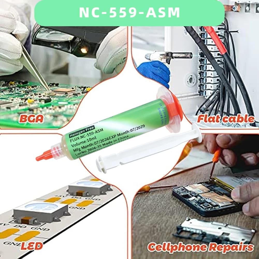 NC-559-ASM BGA PCB non-clean welding paste Advanced Oil Flux grease 10cc welding repairing paste