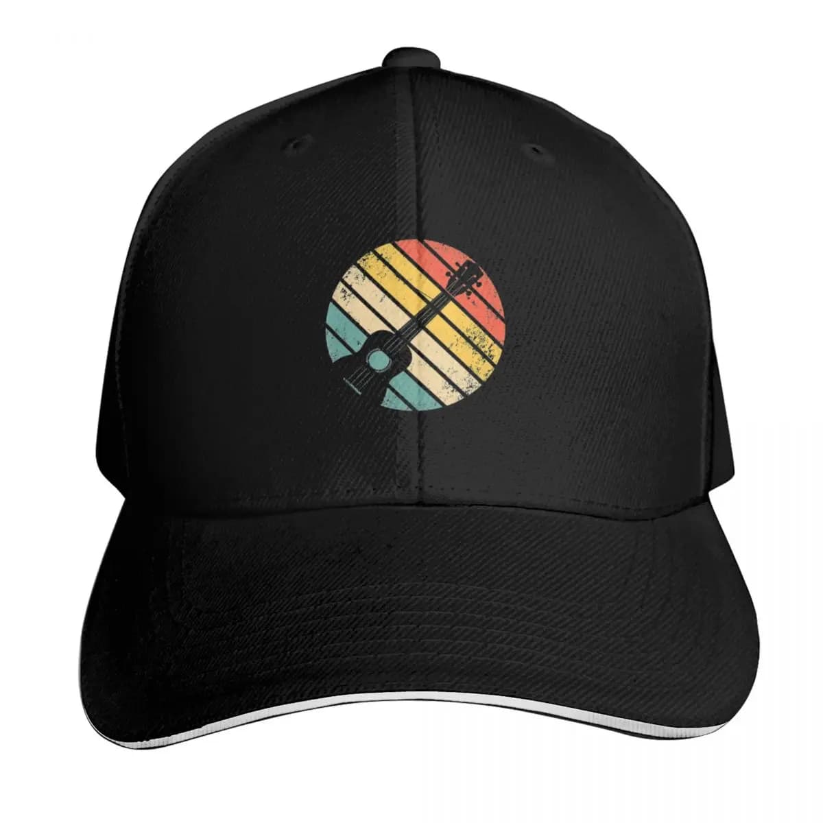 Retro Ukulele Uke Guitar Vintage Ukulele Baseball Cap Custom Cap Mountaineering men's big size hat beach hat Girl Men's