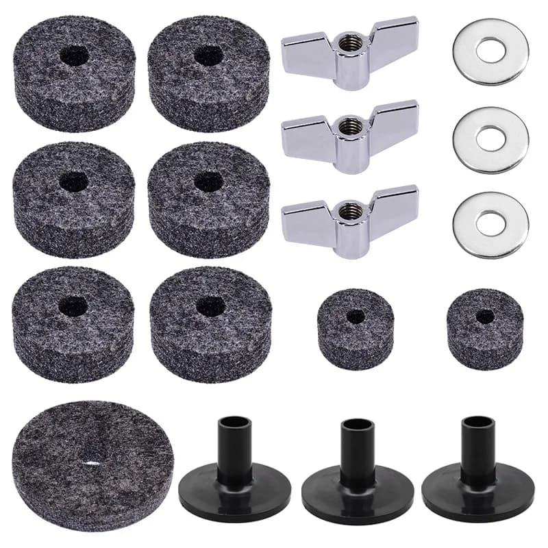Set di 18 Cuscinetti in Feltro Antiscivolo per Batteria, Accessori Universali per Strumenti a Percussione