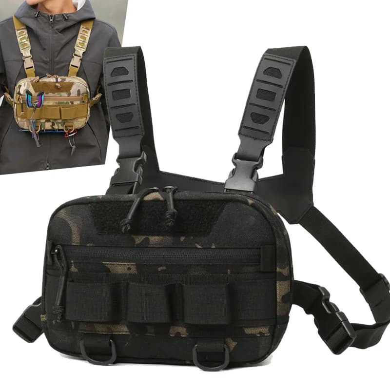 Tactical Backpack for Thoracic Equipment Bag for Camping Recognition Kit Bag for Vest Molle Front Case Multipurpose Backpack for Hiking Pack of Fishing baits