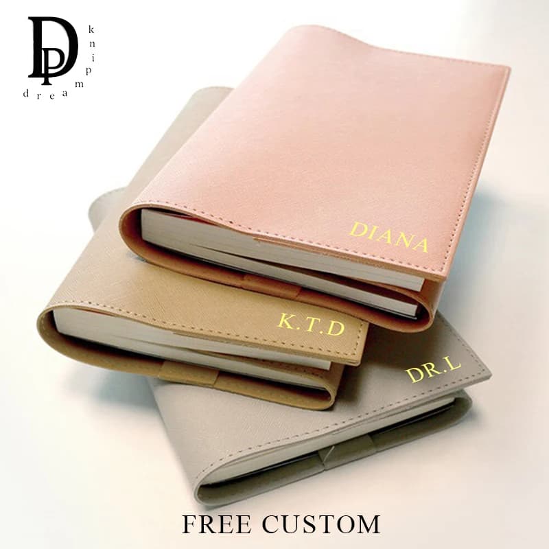 Personalized PU Leather Book Cover Fashion Simple Luxury Business Protective Notebook Case Removable Book Cover Creative Gift