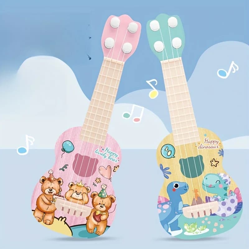 Mini versione giocattolo musicale per bambini, chitarra e strumento a corda, giocattolo ideale per giocattoli ukulele, puzzle educativo