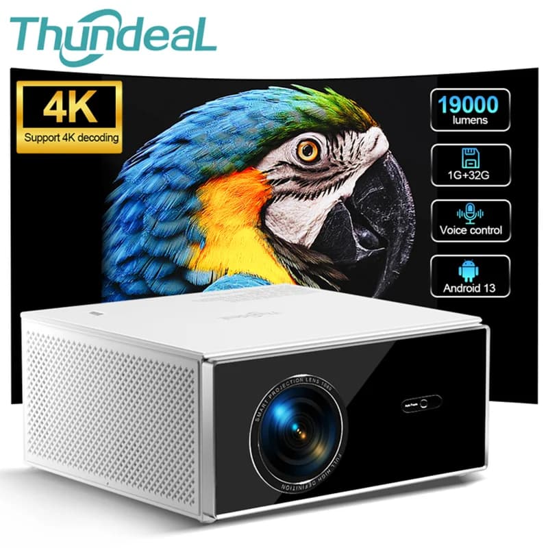 ThundeaL TDA7W Full HD 1080P, 32G Android WiFi, Video 2K 4K, Home Theater Cinema 3D, Projector for Film, Alternative to DLP Beamer
