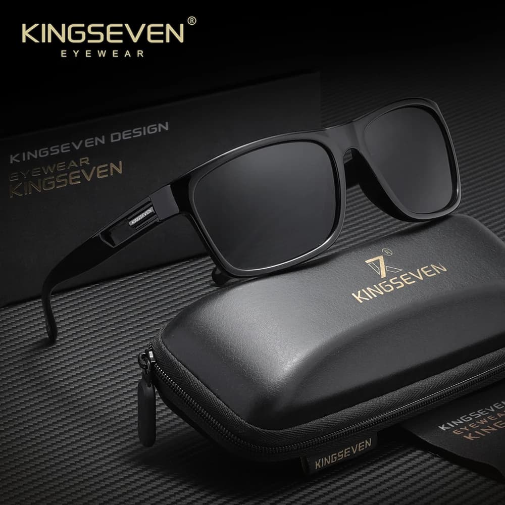 KINGSEVEN Moda Polarizzata Uomini/Donne Occhiali da Sole Anti-UV400 Occhiali da Pesca Guida All'aperto Causale Uomini Occhiali con Montatura Rettangolare