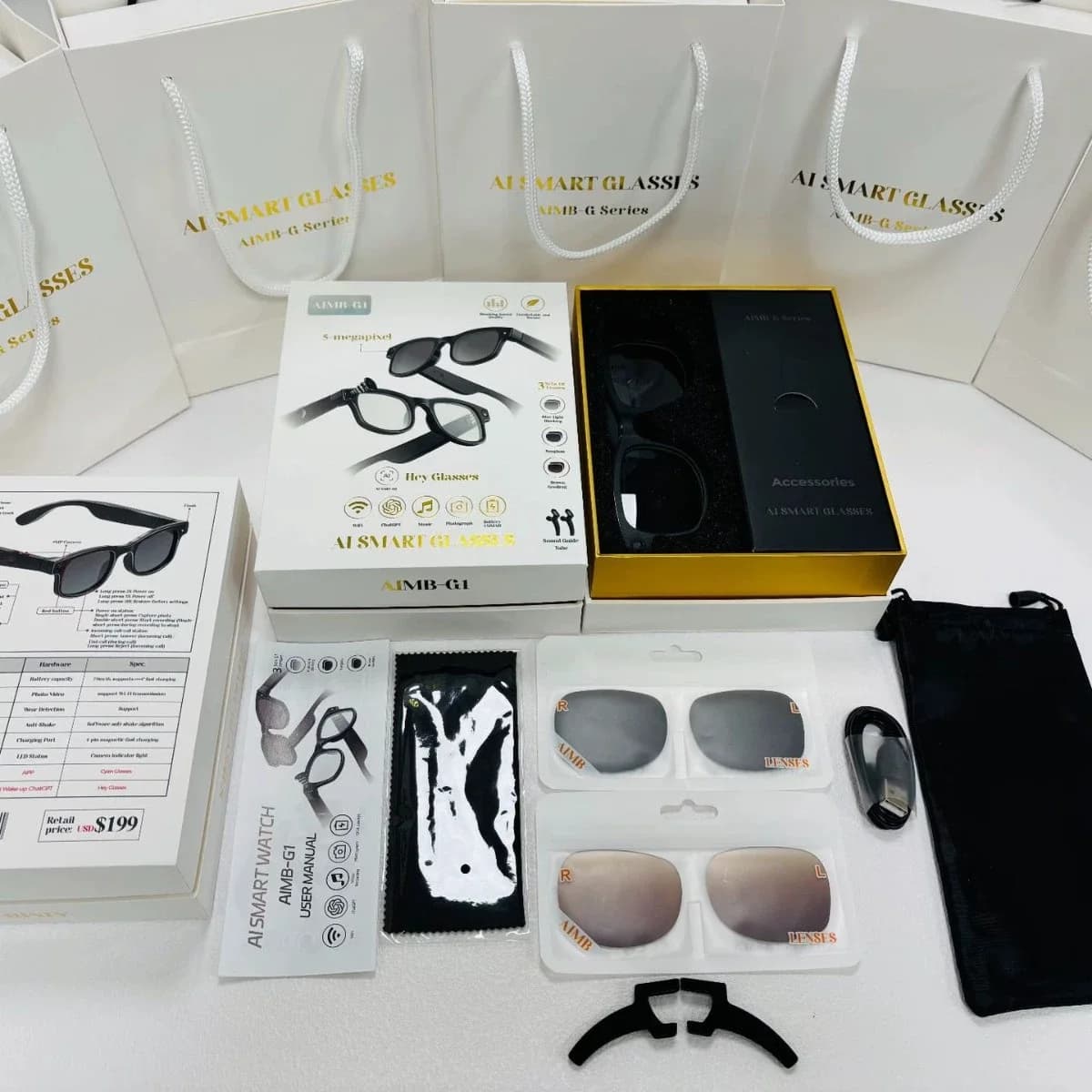 G1 Smart Occhiali Fotocamera Traduttore AI Video vocale wireless Chiamata Bluetooth Lettore musicale Auricolari portatili Occhiali da sole da uomo cy01