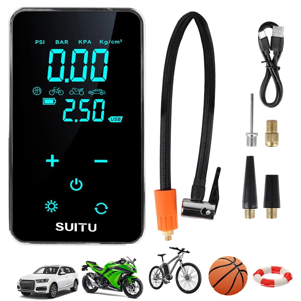 Gonfiatore Compressore Pneumatico senza fili Pompa gonfiabile montata per moto Bicicletta Palla LED Accessori per pneumatici Pompa ad aria elettrica per auto