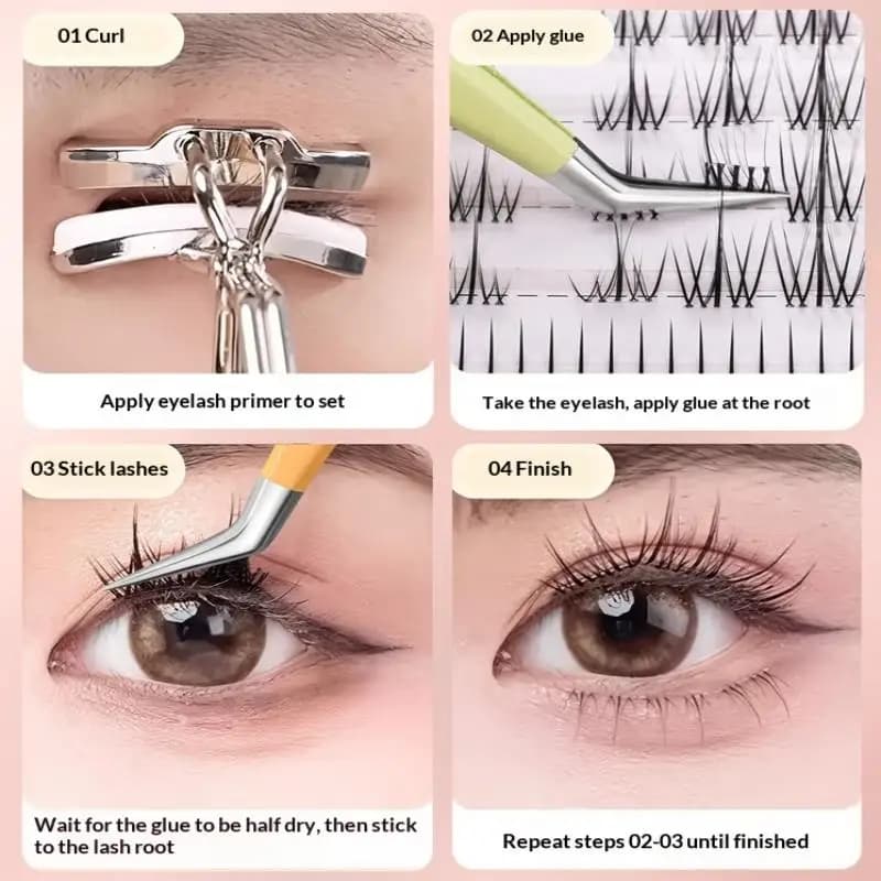 Stainless Steel Colorful Fake Eyelashes Makeup Tool with High Precision Professional Antistatic Eyelash Extension Grips