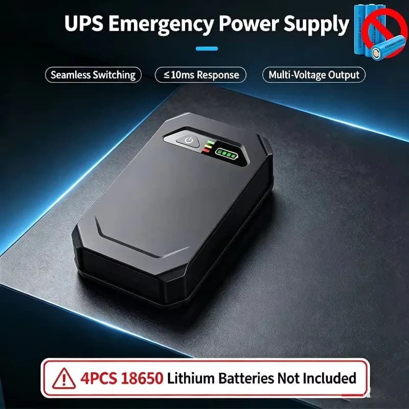 DC UPS 4x18650 Battery 5V 9V 12V Output Uninterrupted Power Supply DIY Power Bank Box for House Router Cellphone Tablet Modem