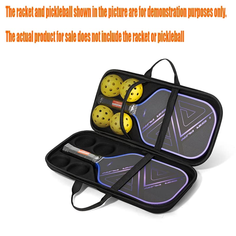 Borsa per pickleball professionale con guscio rigido, impermeabile, per attrezzatura sportiva da esterno, per giocatori, contiene due racchette e quattro palline