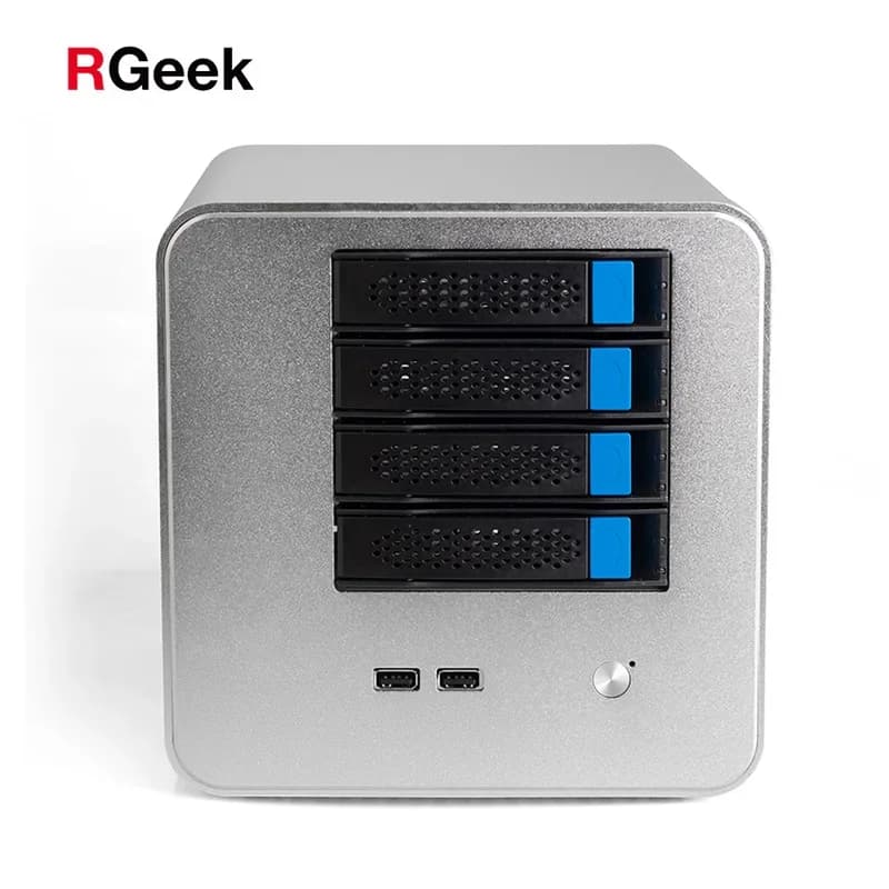 RGeek Custom NAS04B Nas 4 Bay 3.5"HDD Hot Swap NAS Mini ITX ATX Miniitx Nas Storage Server Aluminum PC Case