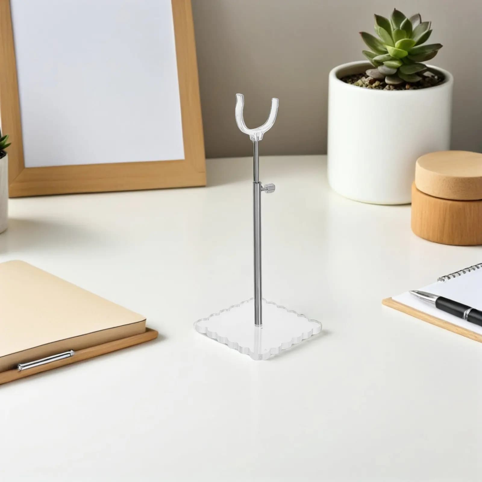 Heavy Duty Adjustable Display Stand for Smartphones Tablets Laptops 360 Degree Rotation Foldable Metal Desk Mount Holder