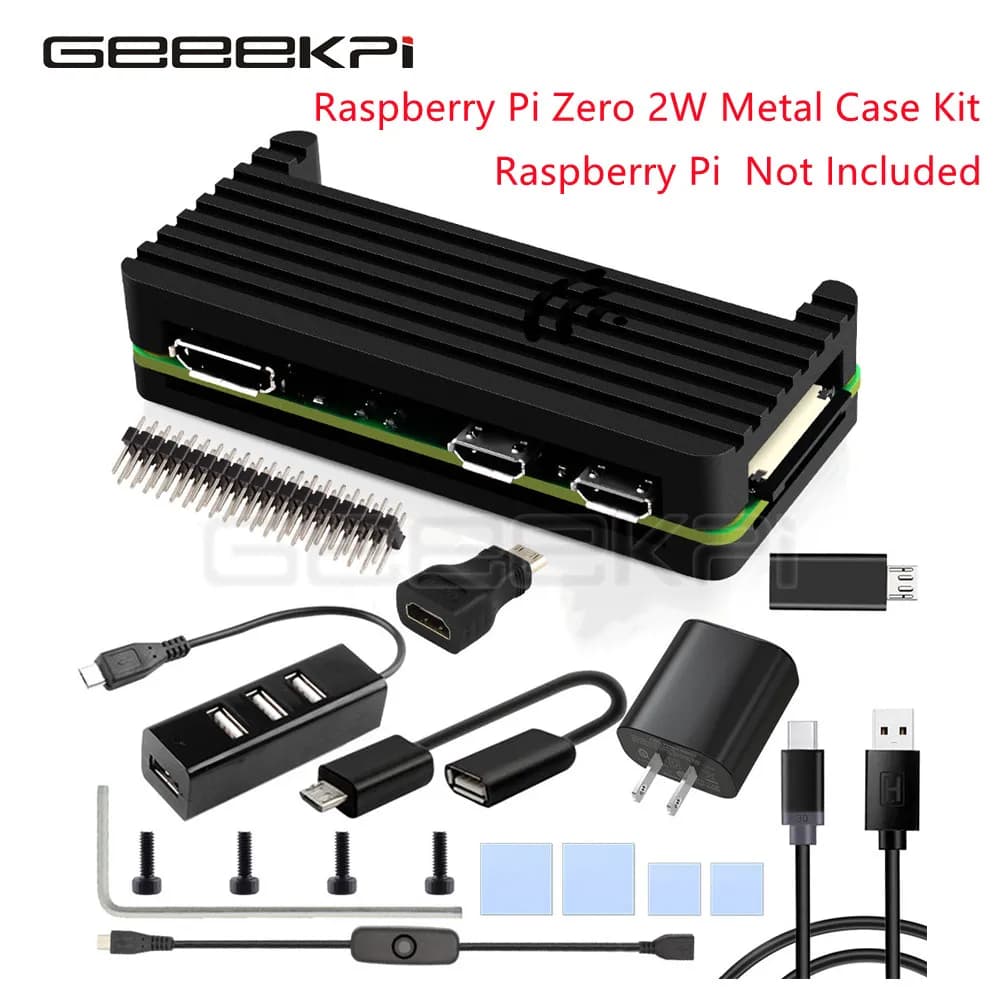 Geeekpi New Version! Black Iron Alloy Metal Case with 4010 Super Cooling Silent Heat Sink Fan for Raspberry Pi 4B Pi 4 Model B