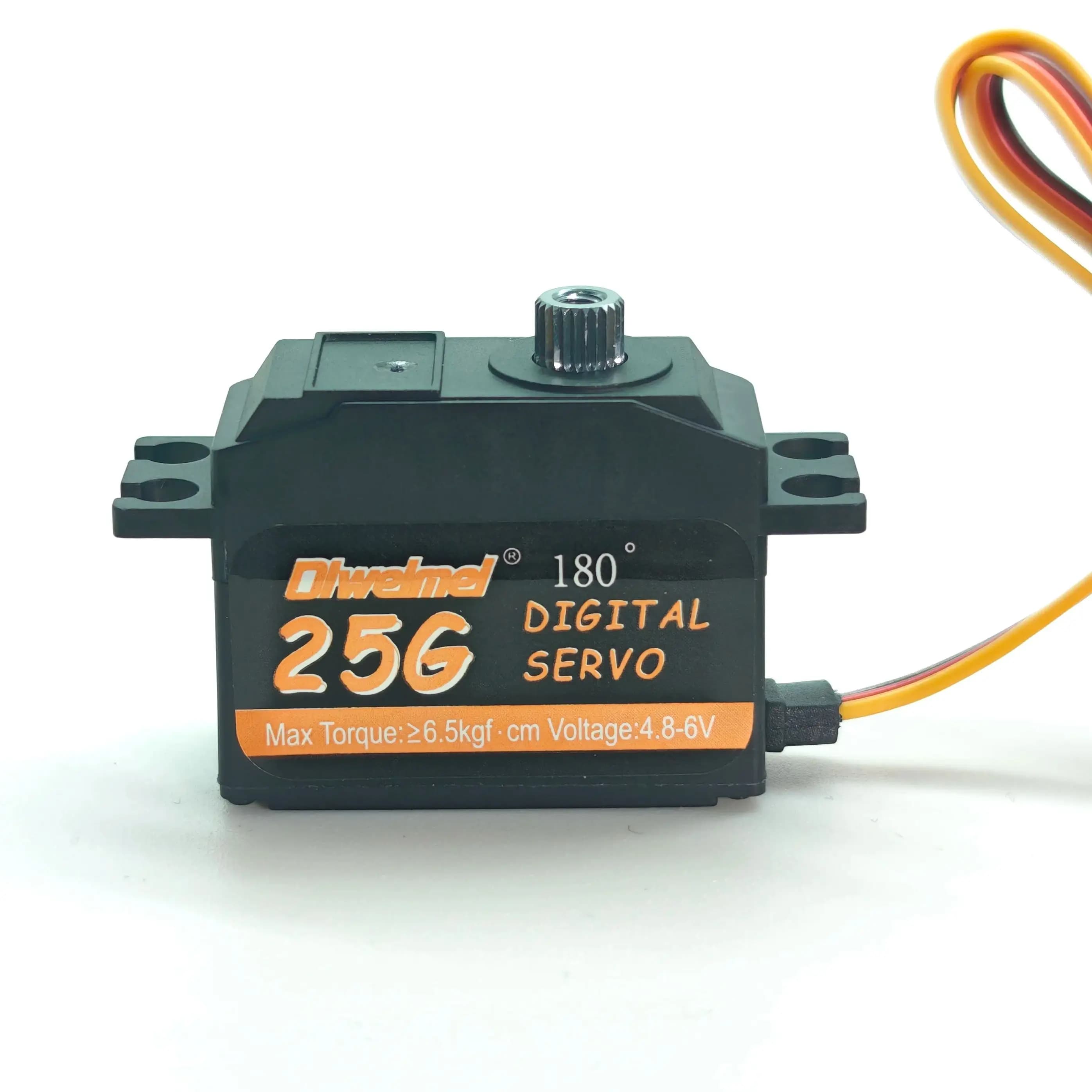 Servo digitale da 25 g con ingranaggi in metallo, coppia elevata 4,8 V-6,0 V 5 kg-6,5 kg per aereo RC, auto, barca, robot, elicottero-Dlweimei
